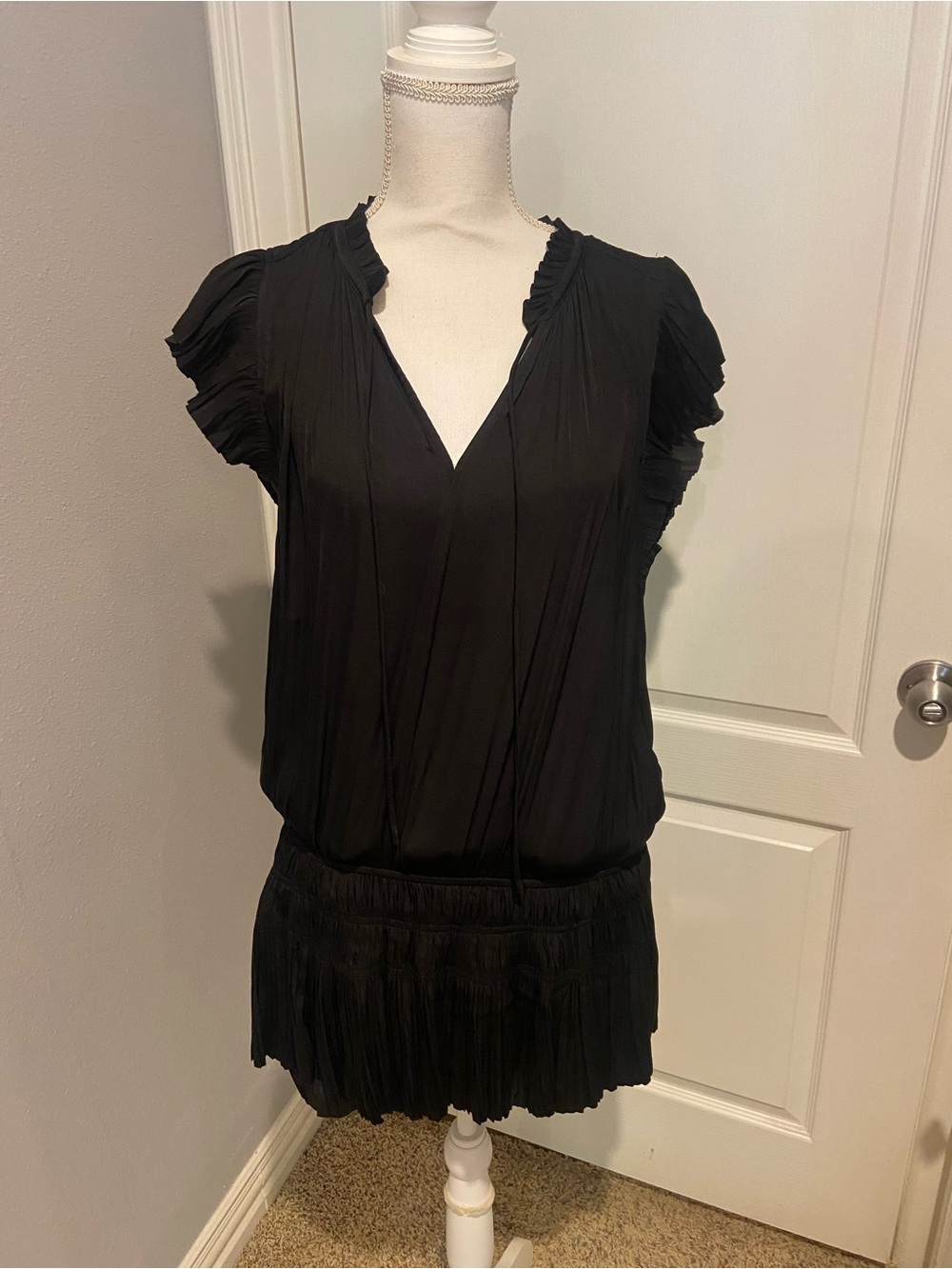 Current Air Black Ruffled Mini Dress